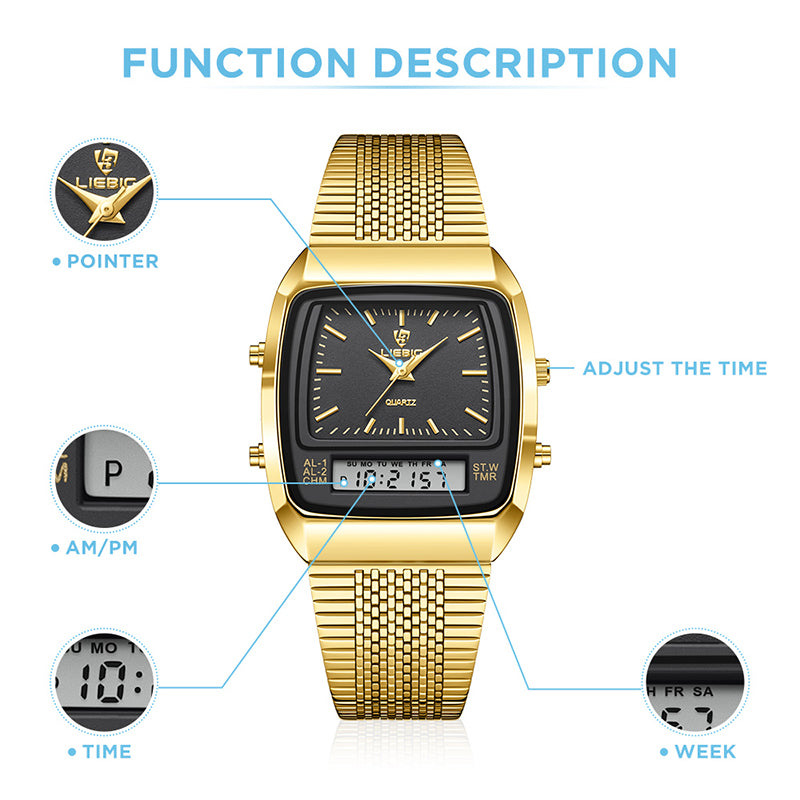 New Fashion Casual Watch Men Digital Dual Tim